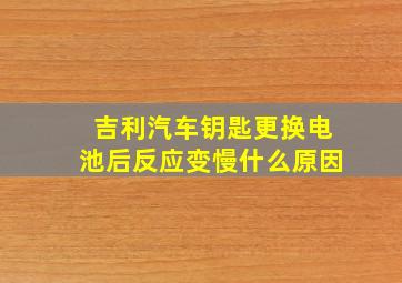 吉利汽车钥匙更换电池后反应变慢什么原因