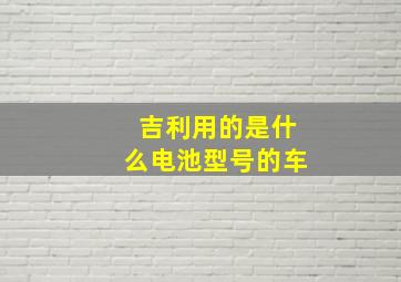 吉利用的是什么电池型号的车