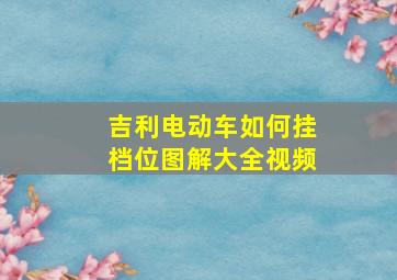 吉利电动车如何挂档位图解大全视频