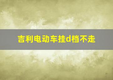 吉利电动车挂d档不走