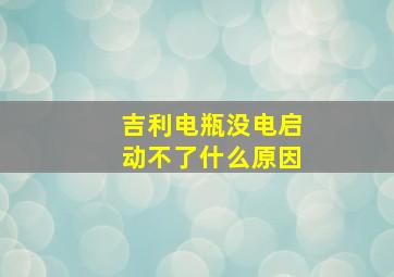 吉利电瓶没电启动不了什么原因