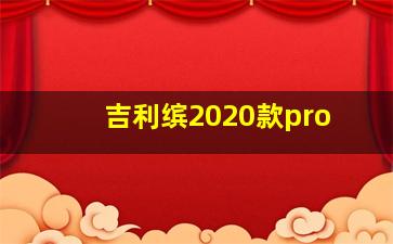 吉利缤2020款pro