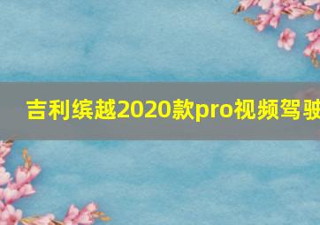 吉利缤越2020款pro视频驾驶