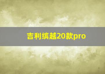 吉利缤越20款pro