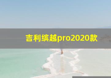 吉利缤越pro2020款