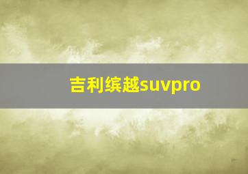 吉利缤越suvpro