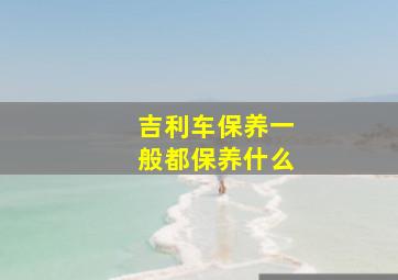 吉利车保养一般都保养什么