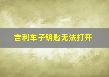 吉利车子钥匙无法打开