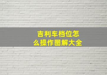 吉利车档位怎么操作图解大全