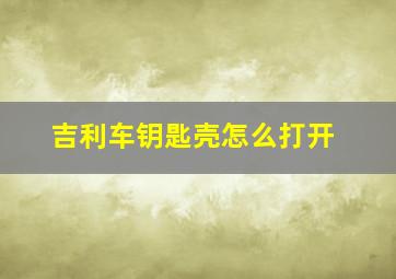 吉利车钥匙壳怎么打开