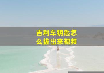 吉利车钥匙怎么拔出来视频