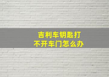 吉利车钥匙打不开车门怎么办