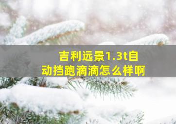 吉利远景1.3t自动挡跑滴滴怎么样啊