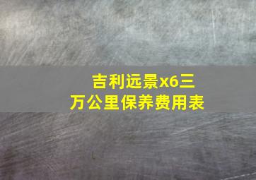 吉利远景x6三万公里保养费用表