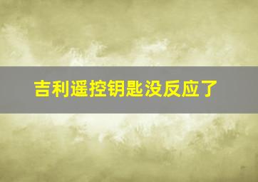 吉利遥控钥匙没反应了