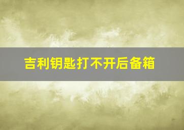 吉利钥匙打不开后备箱