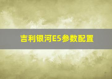 吉利银河E5参数配置