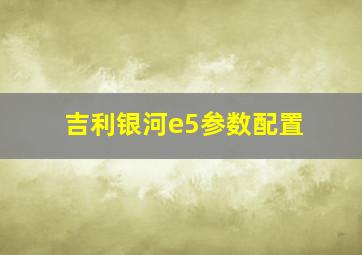 吉利银河e5参数配置