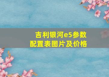 吉利银河e5参数配置表图片及价格