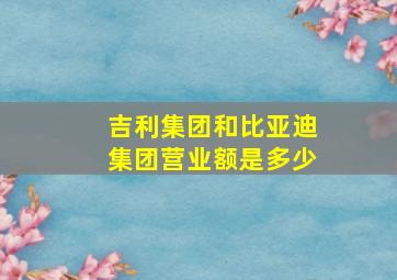 吉利集团和比亚迪集团营业额是多少