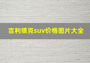 吉利领克suv价格图片大全