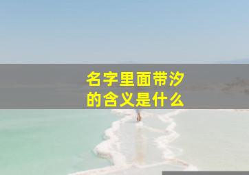 名字里面带汐的含义是什么