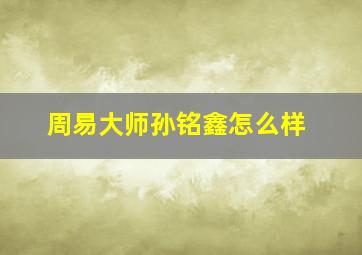 周易大师孙铭鑫怎么样