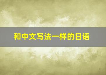 和中文写法一样的日语