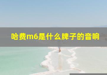 哈费m6是什么牌子的音响