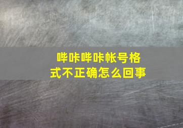 哔咔哔咔帐号格式不正确怎么回事