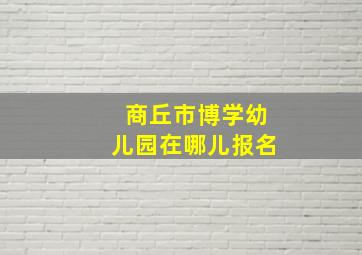 商丘市博学幼儿园在哪儿报名