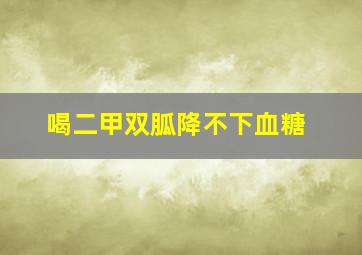 喝二甲双胍降不下血糖