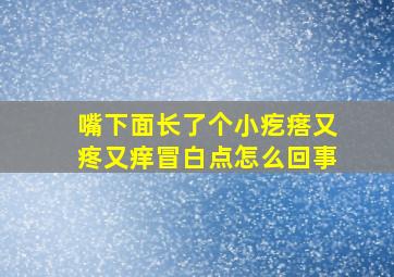 嘴下面长了个小疙瘩又疼又痒冒白点怎么回事