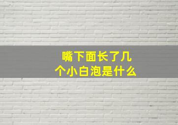 嘴下面长了几个小白泡是什么