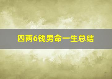 四两6钱男命一生总结