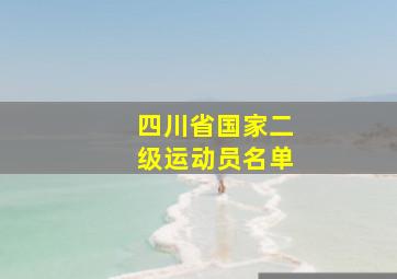 四川省国家二级运动员名单