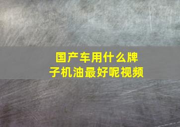 国产车用什么牌子机油最好呢视频