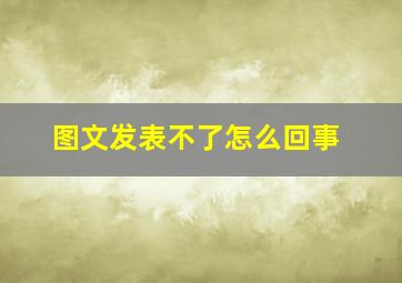 图文发表不了怎么回事