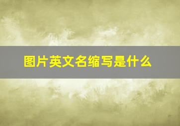 图片英文名缩写是什么