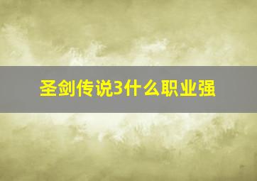 圣剑传说3什么职业强