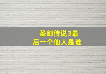 圣剑传说3最后一个仙人是谁