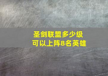 圣剑联盟多少级可以上阵8名英雄