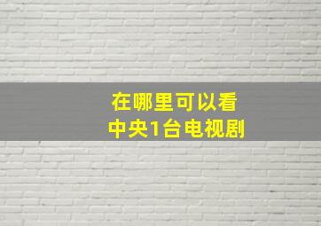 在哪里可以看中央1台电视剧