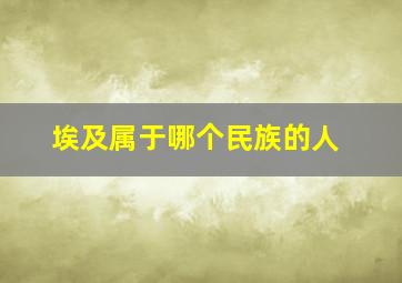 埃及属于哪个民族的人