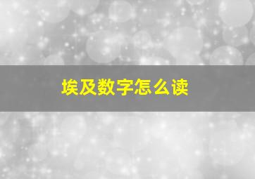 埃及数字怎么读