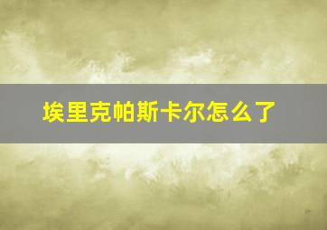 埃里克帕斯卡尔怎么了