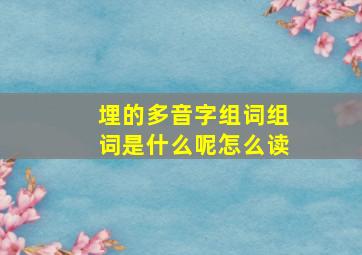 埋的多音字组词组词是什么呢怎么读