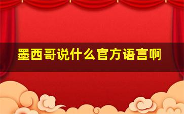 墨西哥说什么官方语言啊