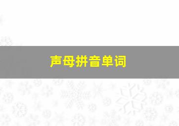 声母拼音单词