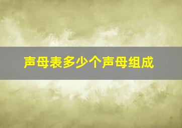 声母表多少个声母组成